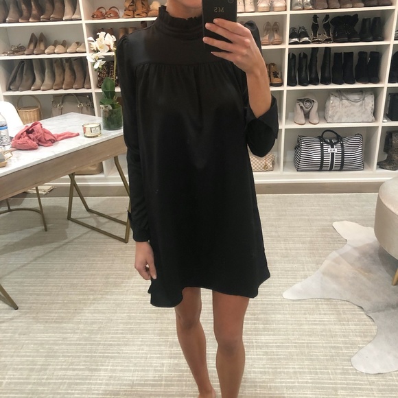 Line & Dot Black Silky Dress XS NEW - Picture 1 of 2